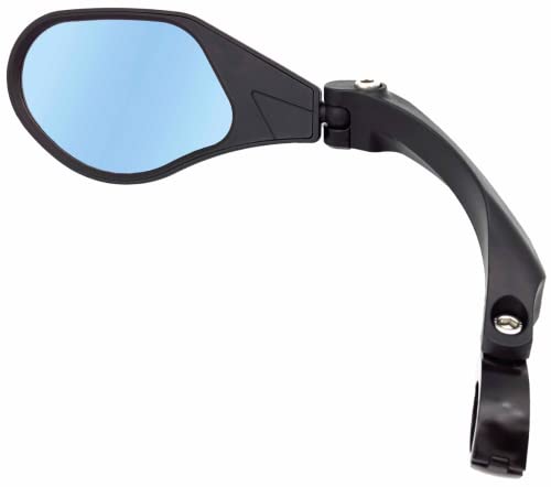 Hafny New Handlebar Bike Mirror, HD,Blast-Resistant, Glass Lens, HF-MR088LS (Left) (HF-M903LB-FR01 (Handlebar Fitting Left Side, Blue Glass))