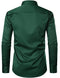 ZEROYAA Men's Urban Stylish Casual Business Slim Fit Long Sleeve Button Up Dress Shirt with Pocket, Dark Green, Small