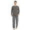 Lanbaosi Pajamas for Men Set Long Sleeve Henley Fleece Soft Shirt Plaid Flannel Pants Warm Winter Nightwear Thermal Loungewear