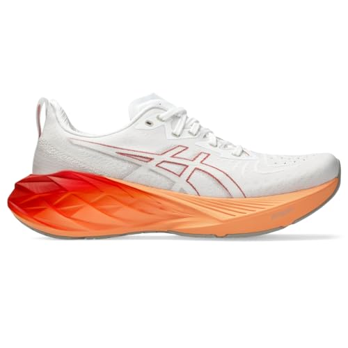 ASICS Men's NOVABLAST 4 Running Shoe, White/Moonrock, 10.5