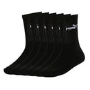 PUMA Unisex Crew Sport Socks 6P, Black, US 10-12