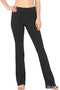 Zenana Women's Plus Size Stretch Cotton Fold Over Waist Flare Leg Yoga Pants, Black, XL Plus