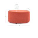 BELLEZE Modern 24 Inch Ottoman, Upholstered Fabric Footstool, Round Pouf Accent Furniture for Living Room, Solid Colored Circle Footrest - Colby (Orange)