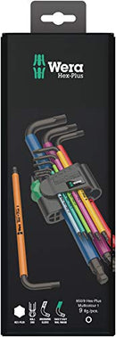 Wera 950/9 Metric Multicolour Hex-Plus L-Key 9-Pieces Set