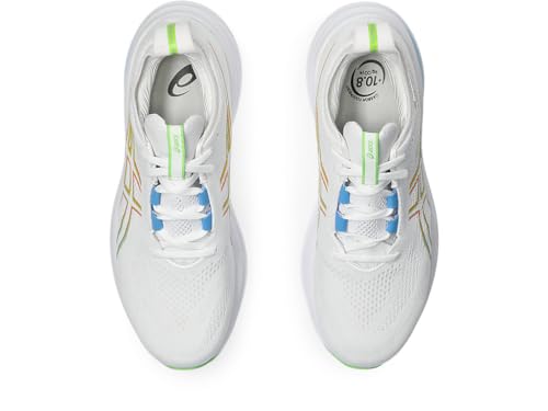 ASICS Men's GEL-NIMBUS 26 Running Shoes, White/Waterscape, 12.5