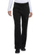 Dickies Xtreme Stretch Women Scrubs Pant Mid Rise Rib Knit Waistband DK020, Black, Large