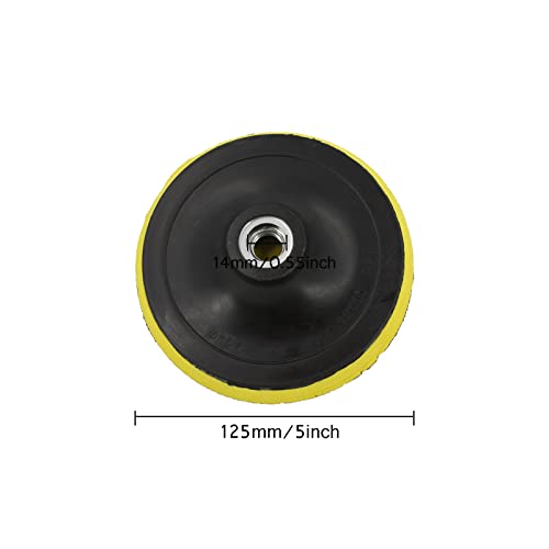 3pcs 5-Inch/125mm Hook and Loop Backing Pad Disc for Sander Angle Grinder, Backer Sanding Wheel with M14 Metal Shaft (5" /125mm)