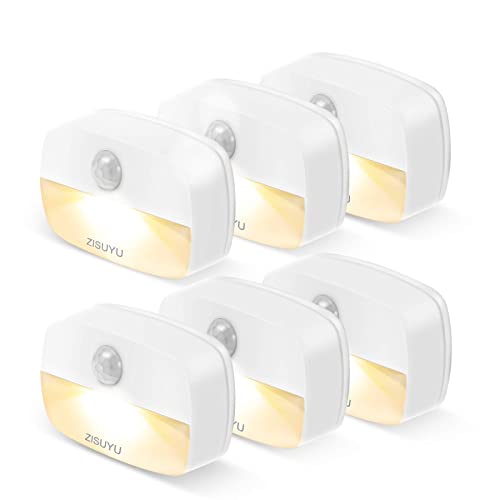 ZISUYU Motion Sensor Light Indoor Led Night Light Stick on Nightlight Battery Operated Lights for Toilet Closet Bathroom Bedroom Hallway Stair