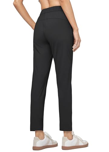 WILLIT Women's Golf Travel Pants Lounge Sweatpants 7/8 Athletic Pants Quick Dry On The Fly Pants Black L