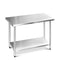 Cefito 1219x610mm Stainless Steel Kitchen Bench, Island Cart Work Table, Commercial 304 Food Grade Restaurant Prep Storage with 2-Layers Shelf Countertop