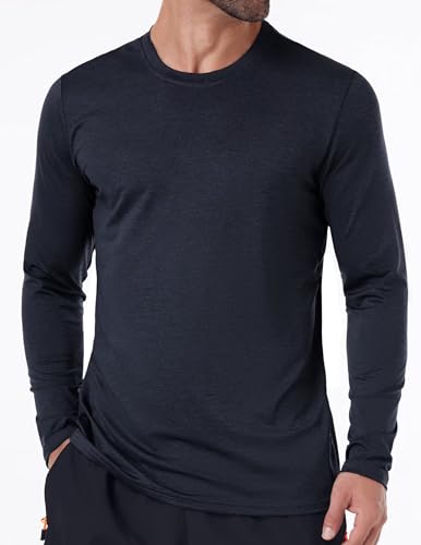 Men's Quick Dry Long Sleeve Shirts Moisture Wicking UPF 50+ Sun Protection UV Performance SPF T-Shirt for Fishing, Black/Green/Blue/Light Grey/Red/Dark Grey(6 Pack), Medium