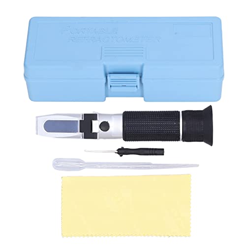 Brix Refractometer, Dual Scale Specific Gravity and Brix Digital Handheld Refractometer 0%~32% Honey Moisture Tester, Hydrometer in Wine Making and Beer Brewing, Homebrew Kit