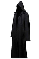 LHJ Adult Halloween Costume Tunic Hoodies Robe Cosplay Capes, Black, Medium