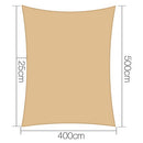 Instahut Shade Sail Rectangle 4 x 5m Sunshade Cloth Shadecloth Sun Block Outdoor Marquee Canopy Shelter Cover for Beach Pool Patio Backyard Lawn Garden Carport Fence Greenhouse, Beige 98% UV Blockage