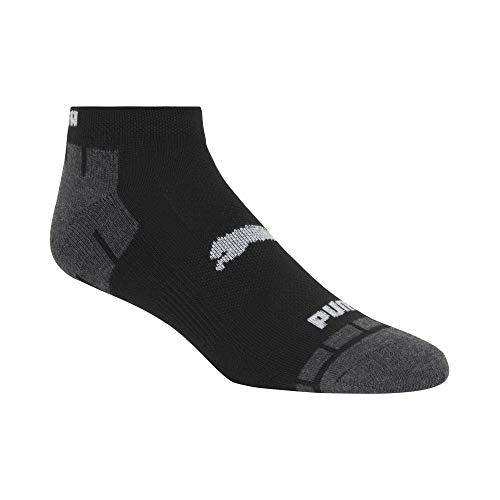 PUMA Men's 8 Pack Low Cut Running Socks, Black, US 10-13