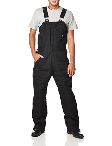 Dickies Men's Duck Insulated Bib Overall, Black, X-Large