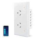 ZigBee Wall Outlet Socket,Wall Charger Outlet Socket, 16A Plug Charger Smart Power Point GPO Voice Control Compatible with Alexa & Google Assistant, Timer Schedule,SAA Certified Overload Protection