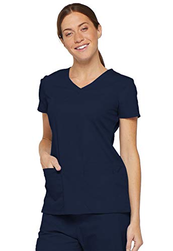 Dickies EDS Signature Women Scrubs Top V-Neck 85906, Navy, Large