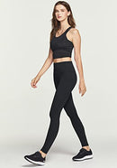 TSLA High Waist Yoga Pants with Pockets, Tummy Control Yoga Leggings, Non See-Through 4 Way Stretch Workout Running Tights, Ankle Pocket Peachy Women FAP54-BLK_Large