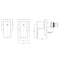 Decaura Square Shower Mixer Taps Wall Top Assemblies 1/4 Turn Twin Bath Faucets