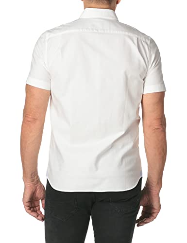 Lacoste Short Sleeve Oxford Button Down Collar Regular Fit, Ch4975 Shirt, White
