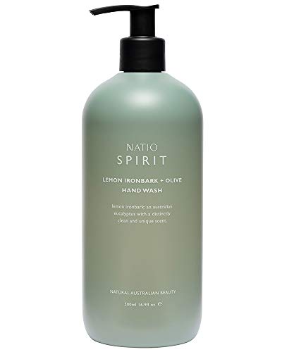 Natio Australia Spirit Lemon Ironbark + Olive Hand Wash 500ml - Zesty Scented Gentle Hand Wash - Hydrates, Cleanses & Nourishes - Made in Australia