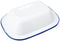 Zenker Enamel Large Pie Dish, Vintage Design, Suitable for Oven and Stove, Dishwasher Safe, Tray, Tin, Dimensions, 26x19.5x6cm, Colour, White, Blue, 687541