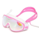 DUUKOA Swim Goggles Kids (Age 3-14) No Leak Swim Goggles Clear Vision Anti Glare Fog UV Soft Silicone Frame Adjustable Strap with Earplugs (Pink)