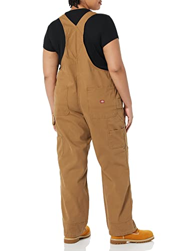 Dickies Women's Bib Overall, Rinsed Brown Duck, XX-Large