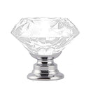 16PCS Drawer Knobs 40mm with Screws, Cabinet Knob Crystal Pull Handles,Clear Transparent Diamond Shape Knobs for Cupboard Shoe Box Home Improvement Wardrobe Kitchen Bathroom