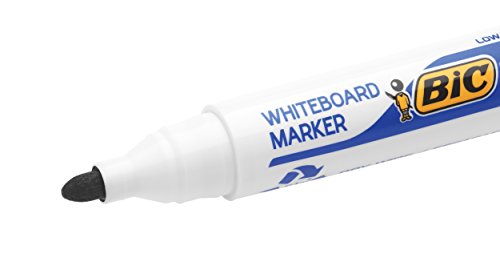 BIC Velleda 1701 Whiteboard Marker Large Bullet Tip - Black Ink, Box of 12 Dry Erase Markers