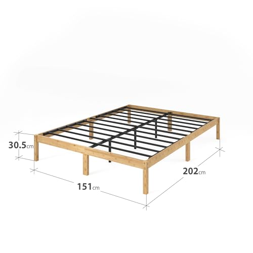 Zinus Queen Bed Frame | Bamboo Wood Bed Base Bedroom Furniture