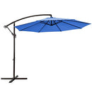 Tangkula 10FT Patio Offset Umbrella, Outdoor Cantilever Umbrella with Easy Tilt Adjustment & 8 Ribs, Hanging Market Umbrella with Crank & Cross Base for Garden, Backyard, Deck, Poolside (Blue)