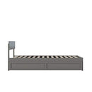 AFI, Boston Platform Bed with Twin XL Trundle, Twin XL, Grey