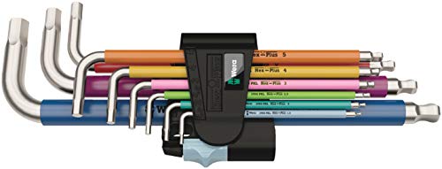Wera 05022669001 Hex-Plus Multicolor Stainless 1 Hex-Plus Stainless Metric 1 L-Key Set 9 Pieces, 9 Pieces, Silver