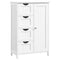 Songmics Wooden Storage 81 x 55 x 30 cm Wall Cabinet with 4 Drawers 1 Cupboard White Furniture for Hallway Bathroom Bedroom LHC41W