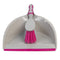 Kleeneze KL062390EU Deluxe Handheld Dustpan & Brush Set - Sweeping Broom with Soft Grip Handle, Compact Dustpan with Rubber Lip, Perfect for Dust and Dirt, Ideal for Most Hard Surfaces, Grey/Pink