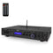 Pyle - Upgraded Premium Rack Mount Bluetooth Receiver, Home Theater Amp, Speaker Amplifier, Bluetooth Wireless Streaming, MP3/USB/SD/AUX/FM Radio, 200 Watt, w/Digital ID3 LCD Display from - PDA7BU