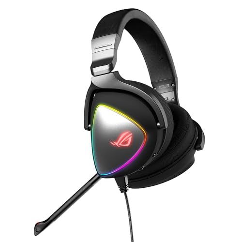 ASUS ROG Delta RGB Gaming Headset with Hi-Res ESS Quad-DAC, Circular RGB Lighting Effect and USB-C Connector for PCs, Consoles and Mobile Gaming