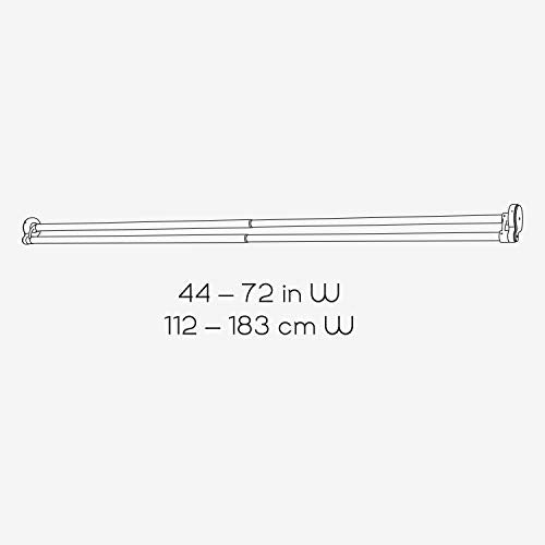 Zenna Home Rustproof Tool-Free Tension or Permanent Mount Adjustable Double Shower Rod, Chrome