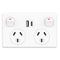 Double Pole, Double Power Point GPO Wall Outlet 10A with USB A & C Type Charging Power Point for Mobile Smarthphone, iPad Charge USB Ports 5V 3.6Amp