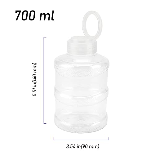 ZEONHEI 12 PCS 24oz Plastic Juice Bottles with Caps, 700ml Cute Bubble Tea Clear Water Bottles, Pull Ring Top Juice Bottles for Smoothie, Boba Tea and Cold Brew Tea
