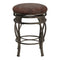 (Counter) - Hillsdale Montello 70cm Backless Swivel Counter Stool, Old Steel Finish with Brown Faux-Leather