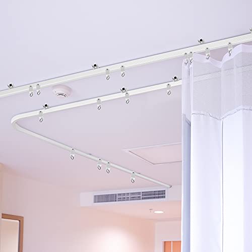 Jetec Curved Ceiling Curtain Track Bendable Mount for Curtain Rail Bunk Bed Bay Window Room Divider Flexible Straight (3 m/ 9.8 ft)