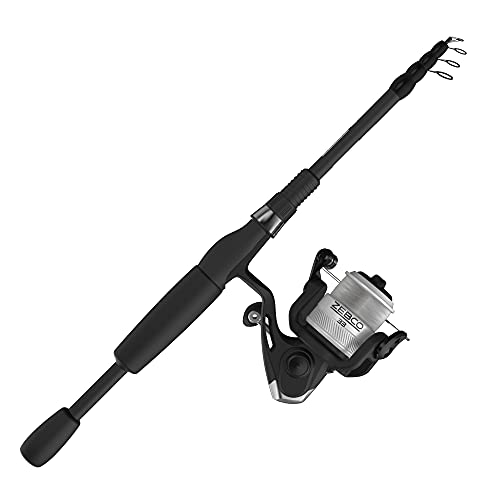Zebco 33 Telescopic Spinning Reel and Fishing Rod Combo, Convenient Telescoping Rod with a Pro-Style Handle Grip and Quickset Anti-Reverse Fishing Reel, Multi, One Size (33SP605MTELA.FB4)