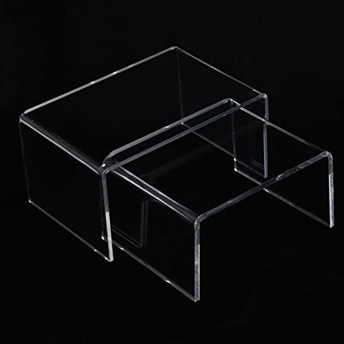 2pcs Display Risers Rectangular Clear Acrylic Showcase Collectibles Display Stands Suitable for Retail Shoe Showcase Jewelry