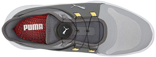 PUMA Men's Ignite Fasten8 Disc Golf Shoe, High Rise-puma Silver-Quiet Shade, 10.5 US