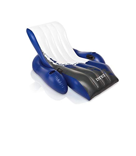 Intex Floating Recliner Pool Lounge 71 In. X 53 In. Blue/White