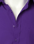 ZEROYAA Men's Regular Fit Dress Shirt Solid Wrinkle-Free Long Sleeve Casual Business Button Up Shirts with Pocket, Purple, X-Large