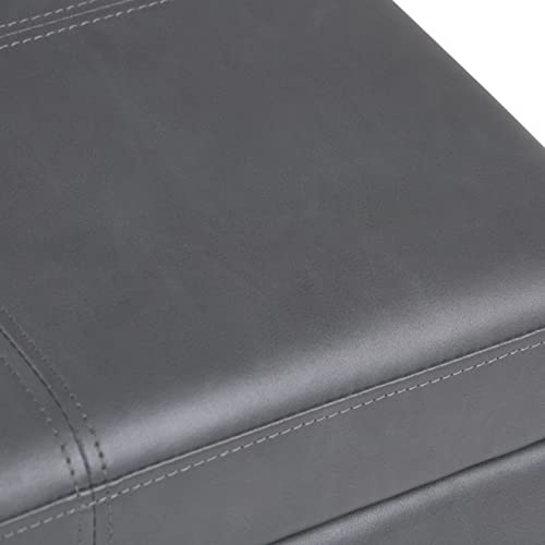 Simpli Home Kingsley Large Storage Ottoman Bench, Stone Grey